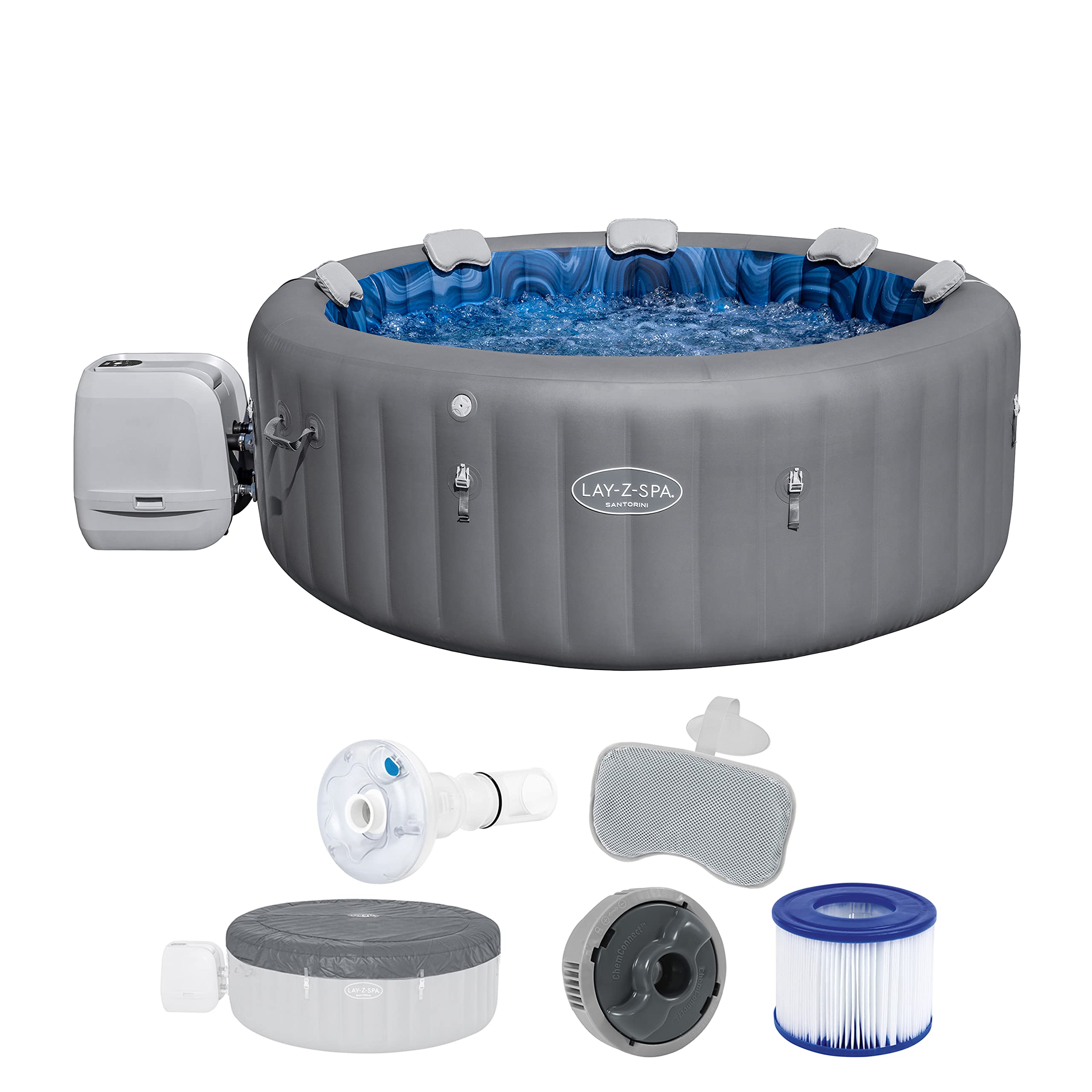 Bestway Lay-Z-SPA Energiespar-Whirlpool Santorini Hydrojet Pro Produktbeschreibung