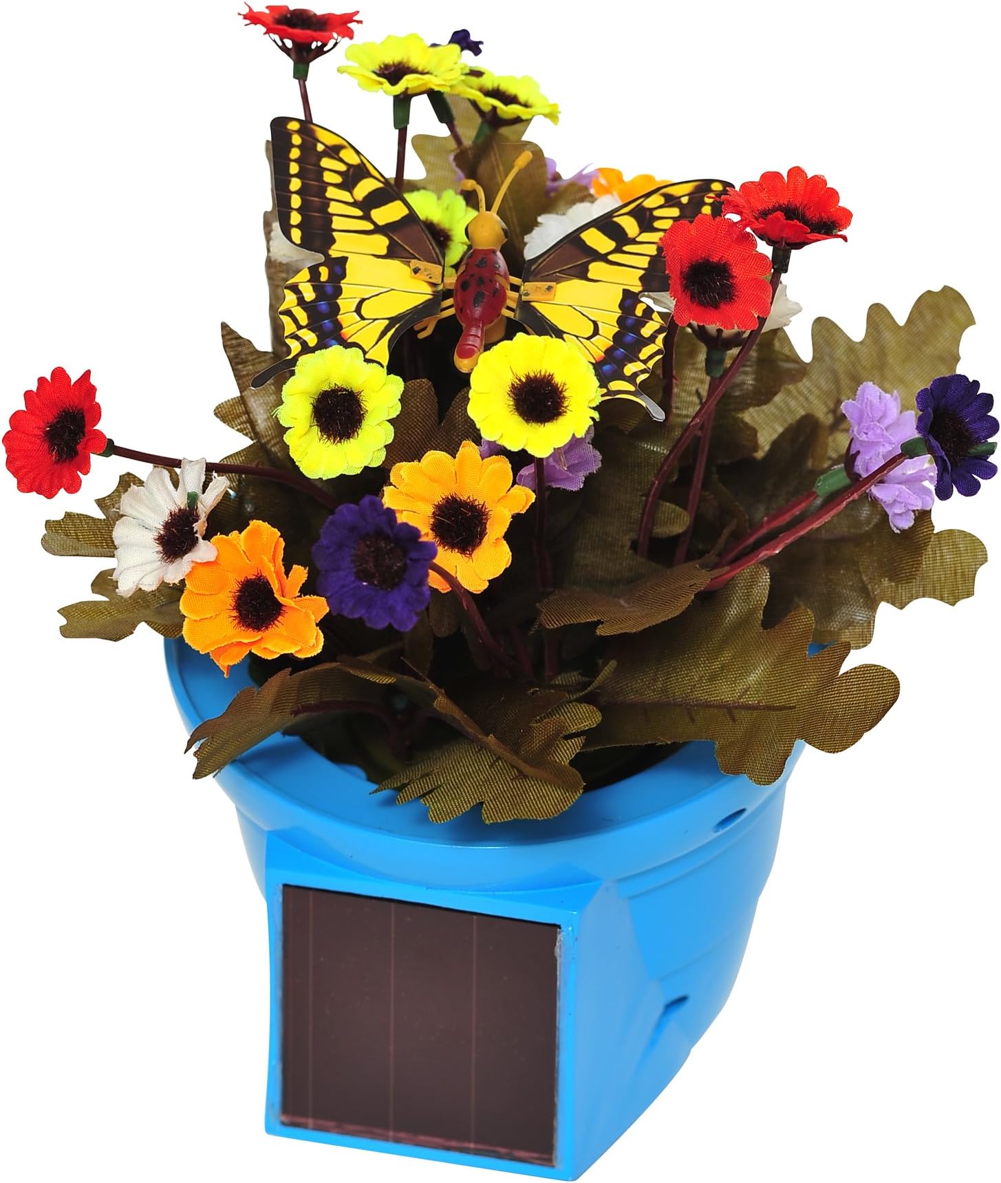 Russco lll GD127471 Solar Pals Blue Pot with Flapping Yellow Butterfly Patio Centerpiece