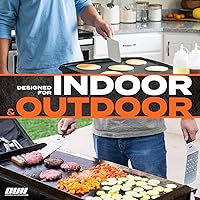 Vista 9 de Accesorios de plancha plana para parrilla Blackstone y Camp Chef - Juego de 9 piezas con kit de limpieza de plancha y bolsa de transporte. Espátula