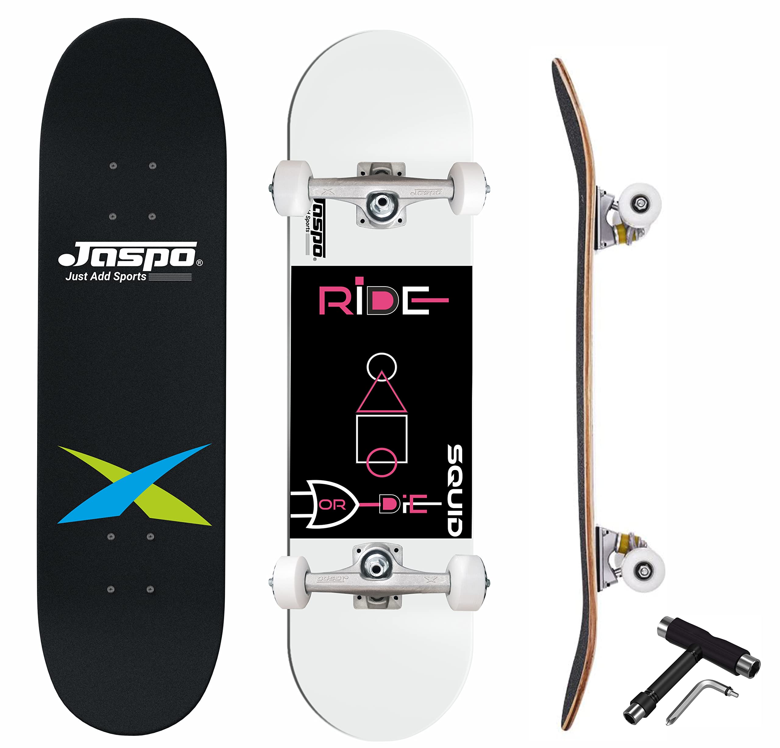 jaspo Squid (31"x 8") Complete Fully Assembled Skateboard, 7 Layer Wooden (Canadian Maple) Concave Skateboard for Boys, Kids, Youth, Adults – Made in India (B09NNN8YWP) Amazon Price History, Amazon Price Tracker