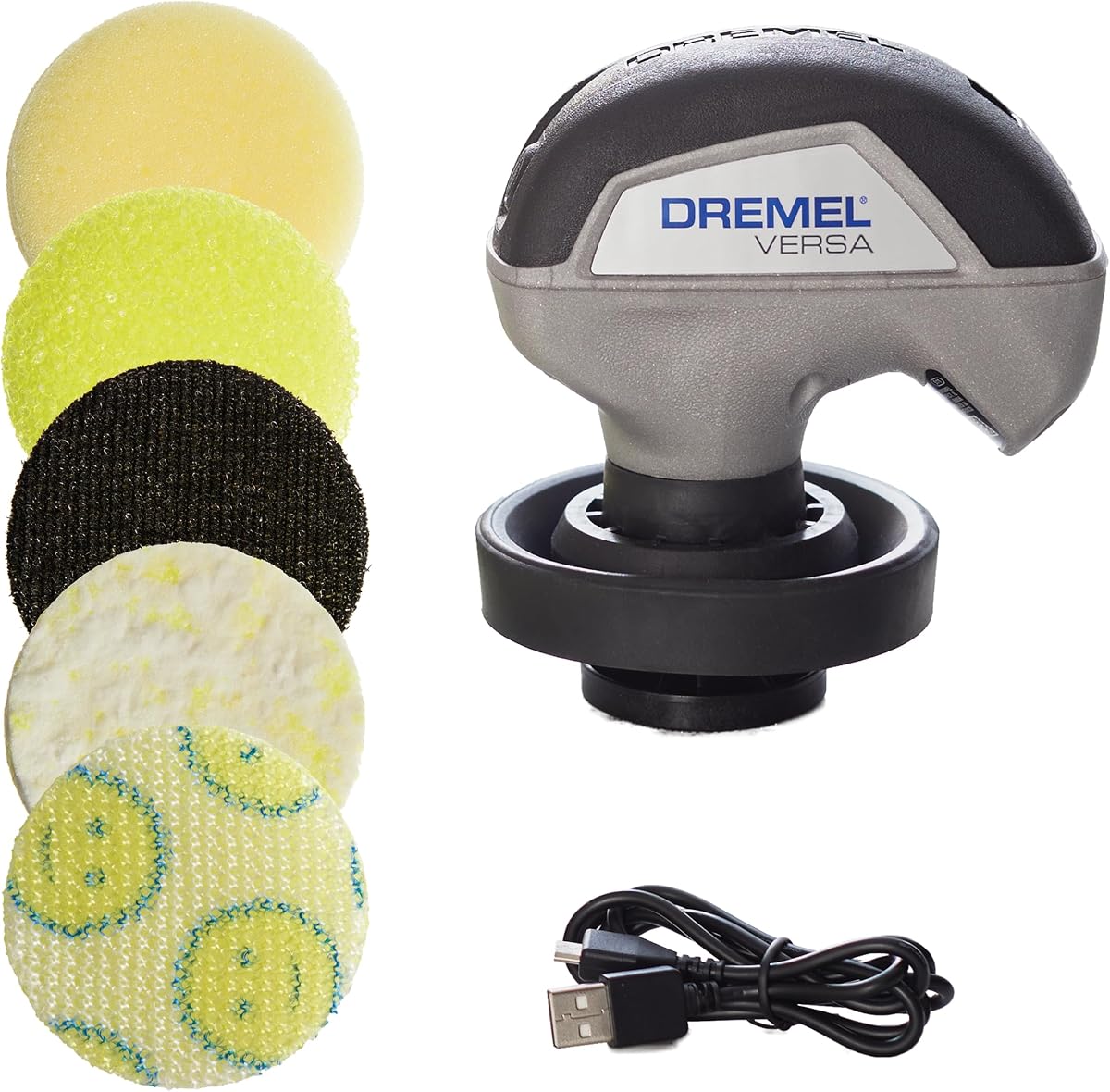 Dremel Versa Power Scrubber Kit with 5 Scrub Daddy Cleaning Sponge Pads - Waterproof Cordless Electric Spin Scrubber, High Speed, Multi-Surface Cleaning for Kitchen, Household, and Bathroom, PC10-07 | 5 Scrub Daddy Cleaning Sponge Pads, Waterproof Cordless Electric Spin Scrubber, High Speed, Household, Bathroom