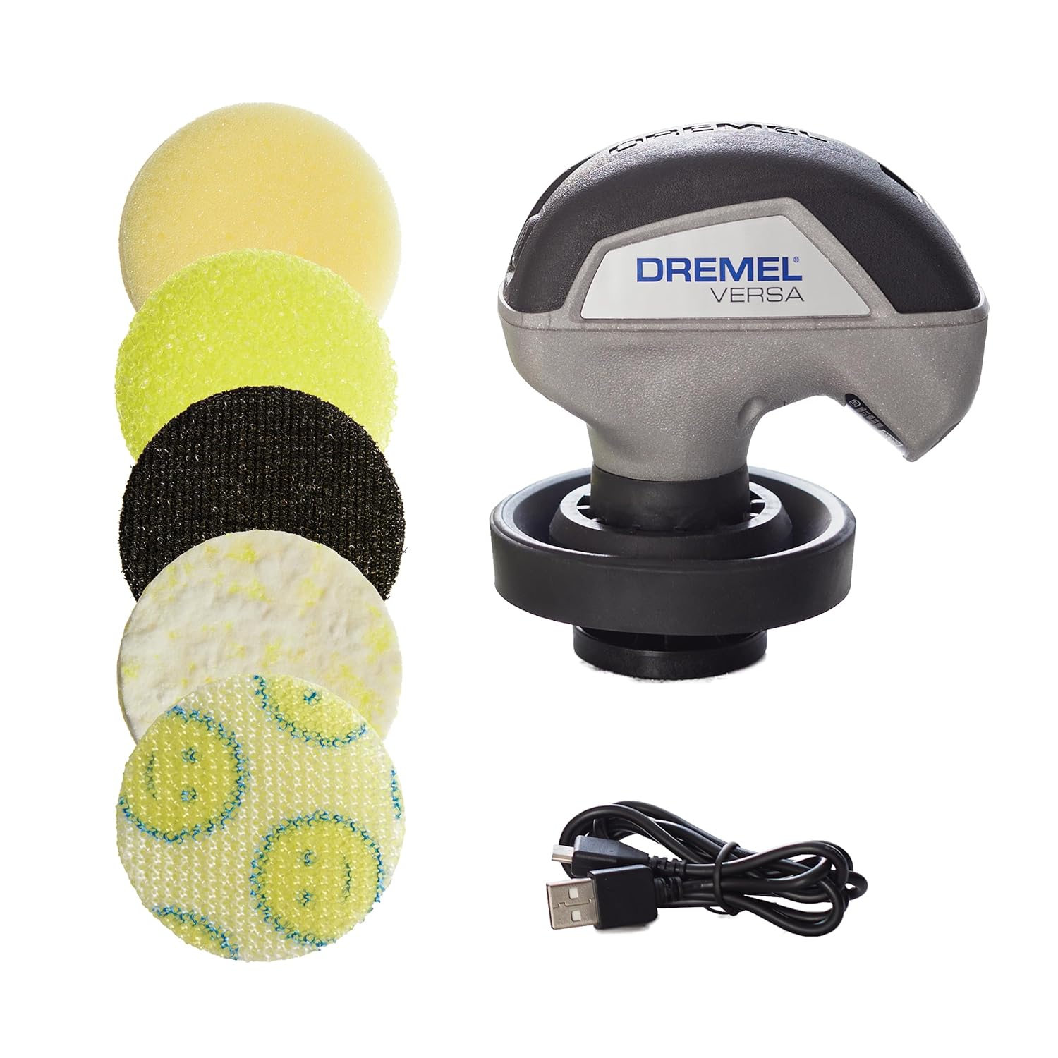 Dremel Versa Power Scrubber Kit with 5 Scrub Daddy Cleaning Sponge Pads - Waterproof Cordless Electric Spin Scrubber