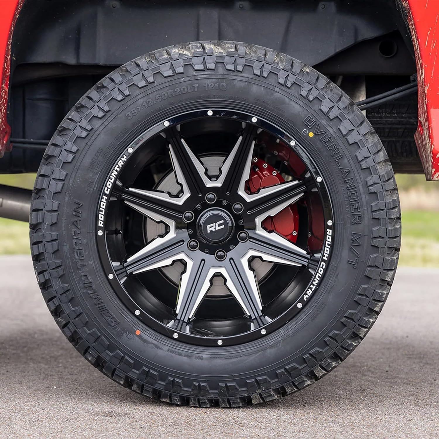 Rough Country 91M Series One-Piece Aluminum Wheel - 20x12, 8x6.5" Bolt Pattern, 44mm Offset, Gloss Black