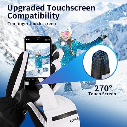Votoko 3M Thinsulate Skihandschoenen, Heren Winterhandschoenen Sneeuwhandschoenen Dames Waterdicht Warm En Touchscreen Uniseks Skihandschoenen Voor Skien Motorrijden Ijslopen Wandelen Fietsen 3350538771