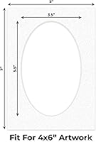 Vista 64 de CountryArtHouse Marco ovalado verde cazador de 5 x 7 pulgadas, sin ácidos, con núcleo blanco, corte biselado para fotos de 4 x 6, se adapta a marcos