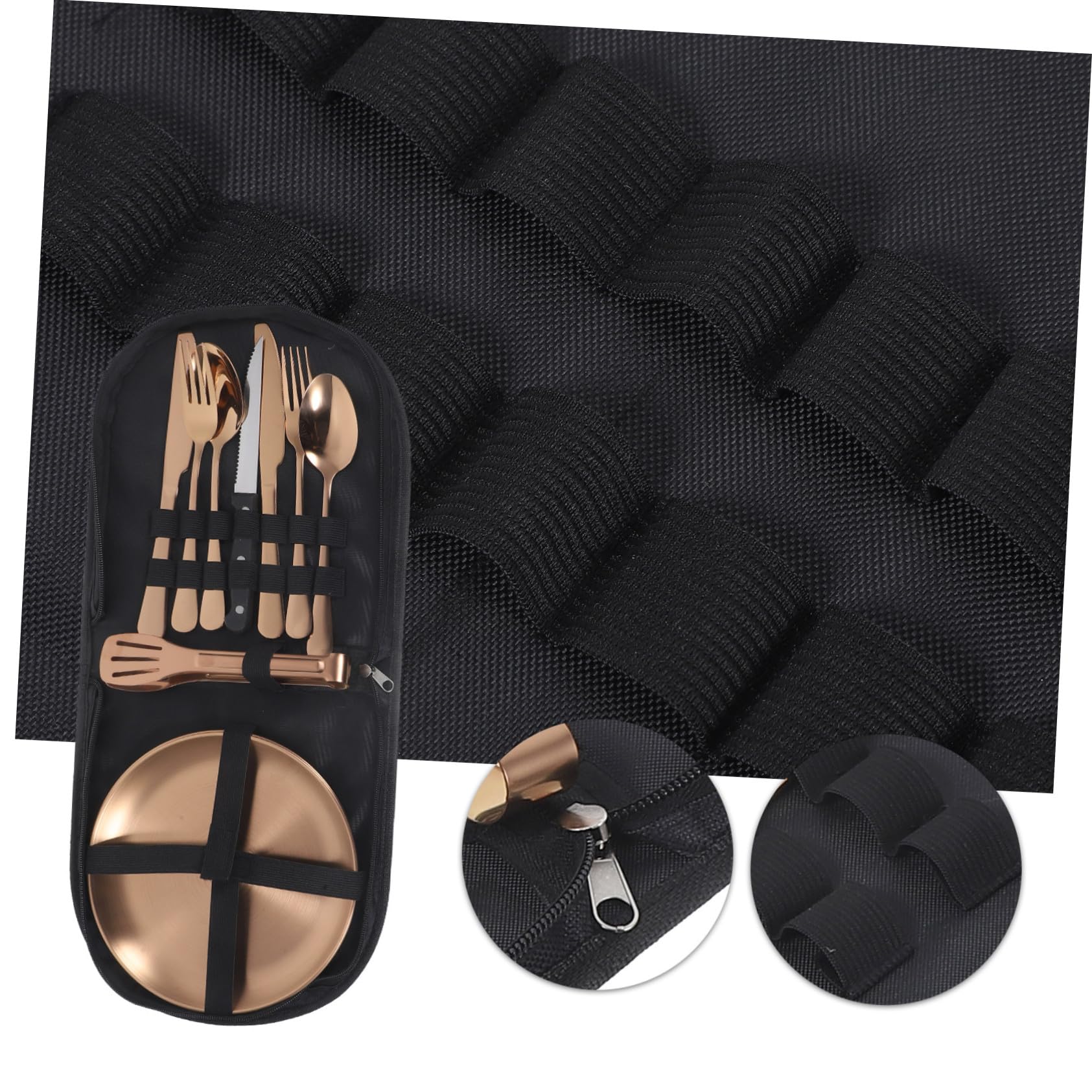 Edelstahl Outdoor Besteck Portable Campinggeschirr mit Ergonomischem Design und Elegantem Look Komplett für Picknick und Reise Leicht zu Reinigen Langlebig und Komfortabel