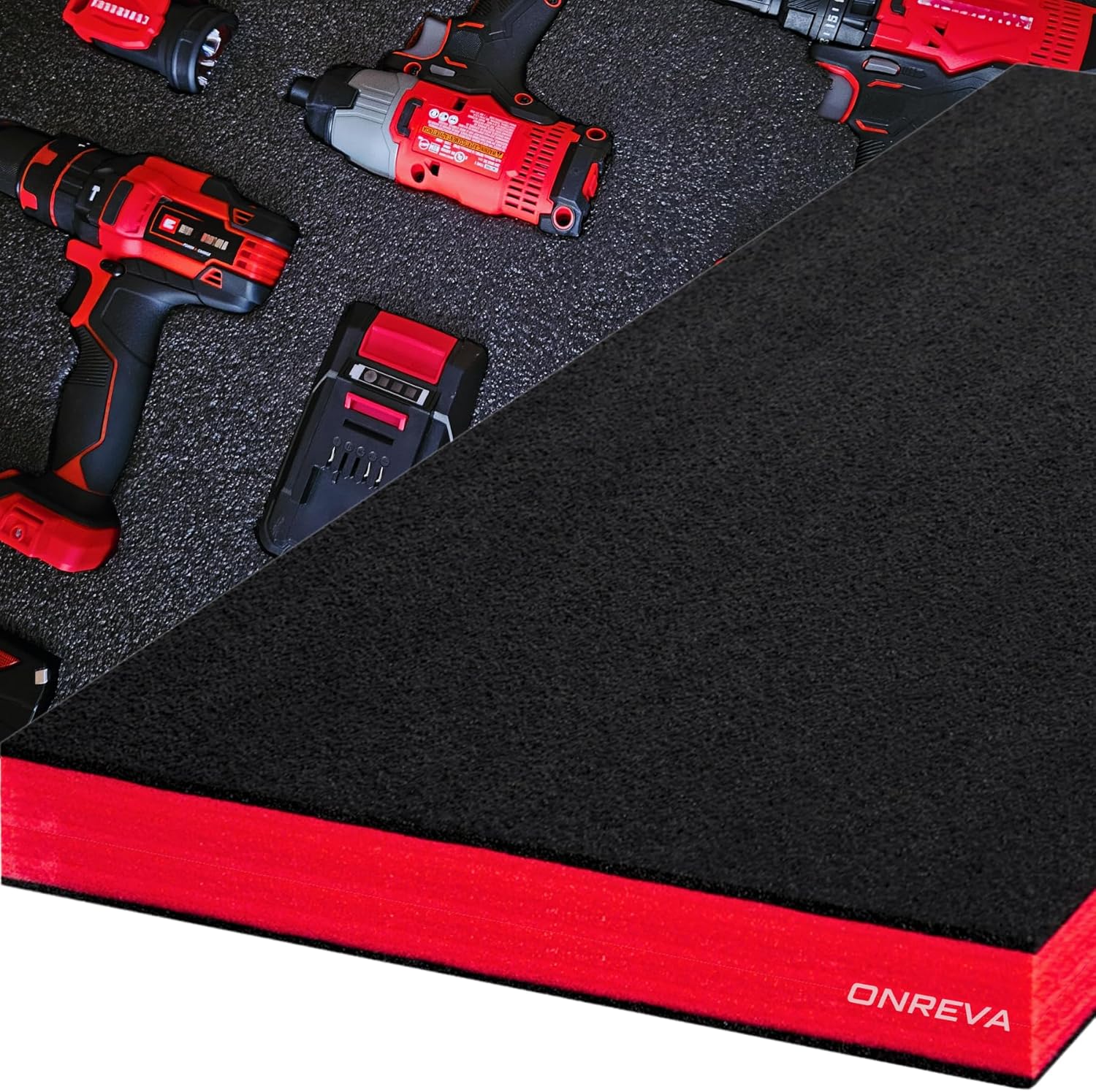 ONREVA Tool Box Foam, 1PC 54x22x3 inch, Foam Inserts for Cases, Polyethylene Storage Sheets for Toolbox Hard Case, Tool Shadow Insert, Kaizen Organizer Sheet