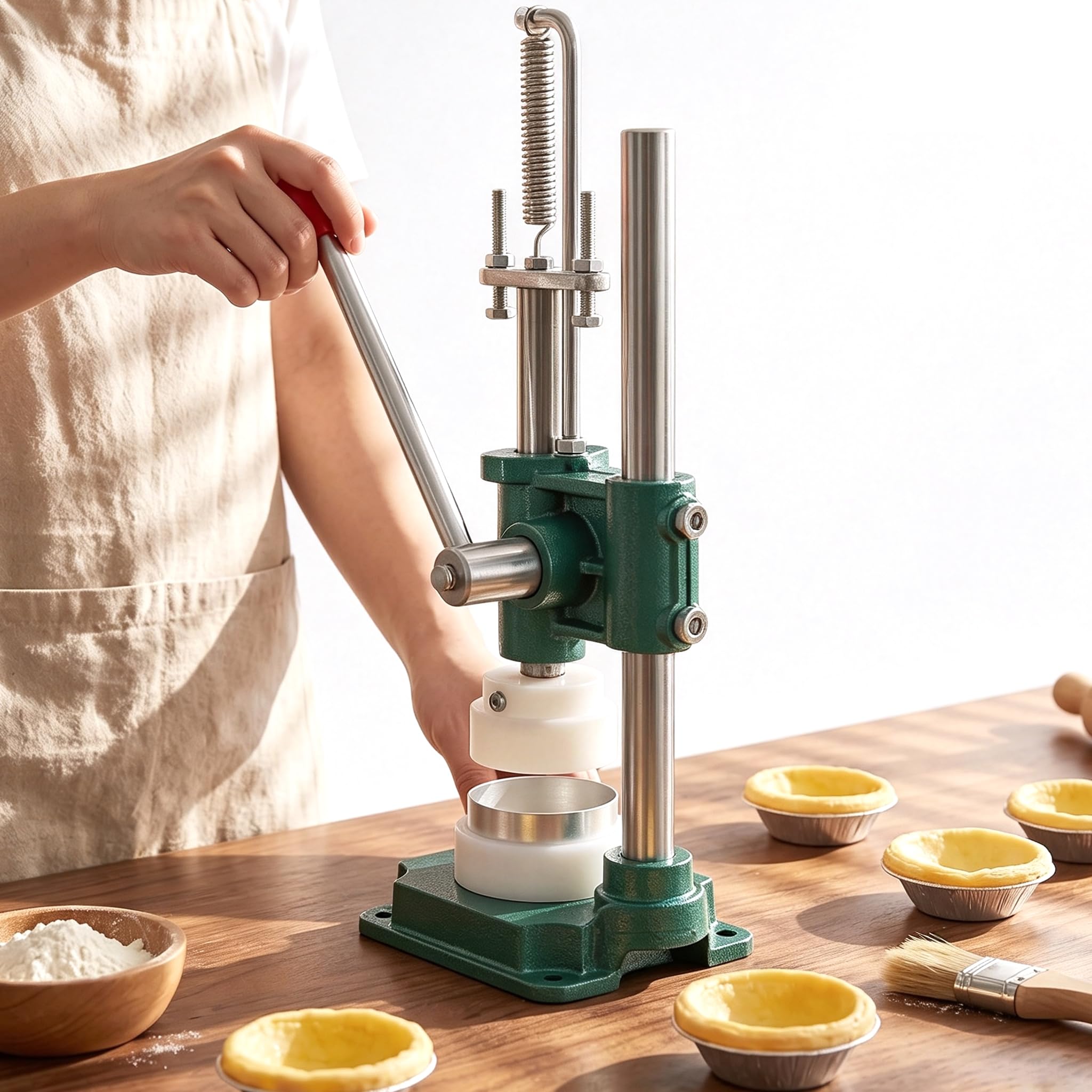 Máquina Manual para Hacer Tartaletas De Huevo, Máquina Manual para Prensar Tartaletas De Huevo, Herramienta para Moldear Tartaletas De Crema Pastelera, Antiadherente, Herramienta Manual para