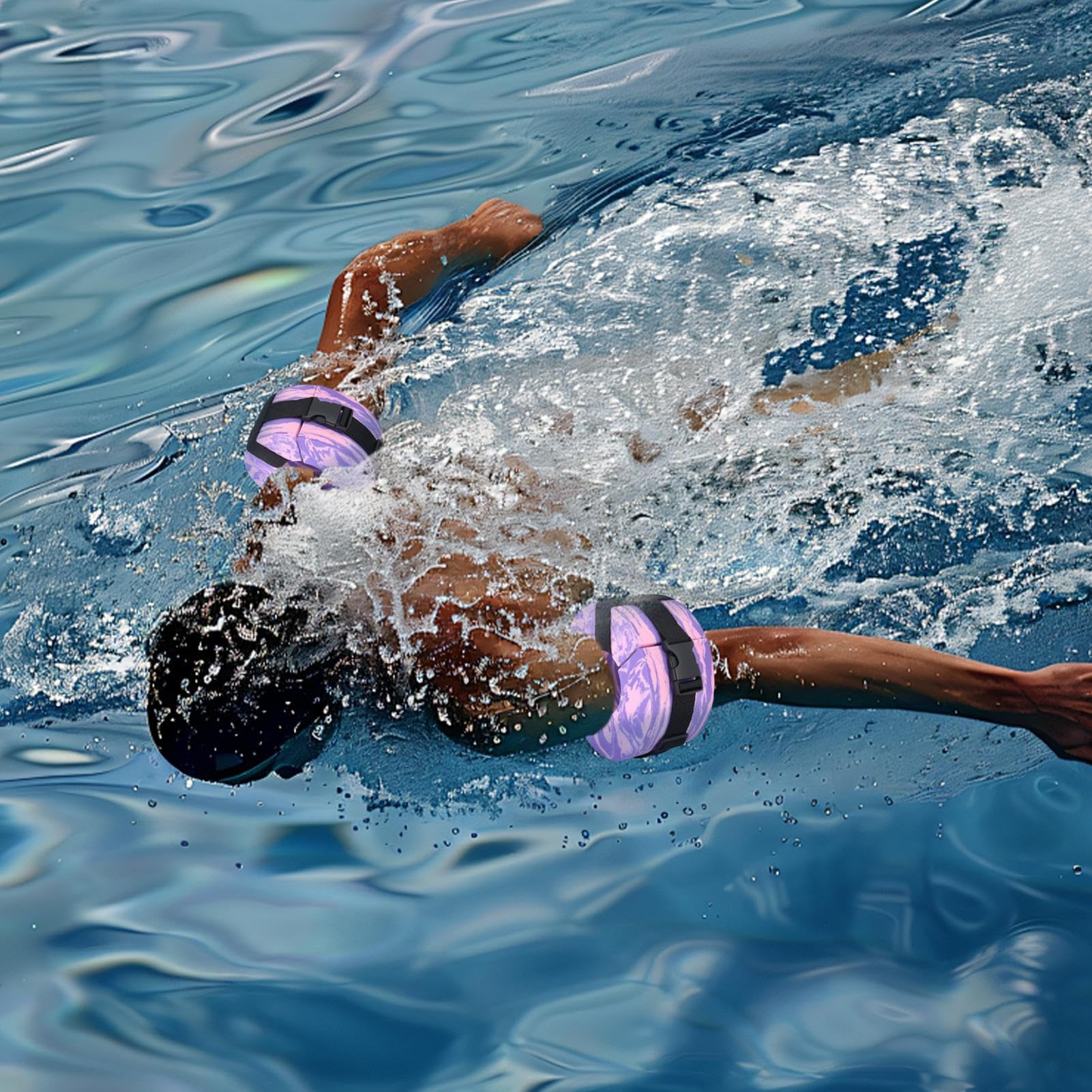 Haltères de cheville d'eau - Poids de piscine portable pour entraînement physique et aérobic aquatique