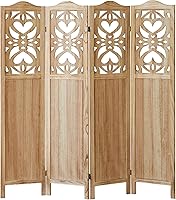 Vista 58 de Panel divisor de habitación de 4 paneles, pared divisora de habitación de 5.6 pies de alto y pantalla de privacidad plegable, panel divisor de pared