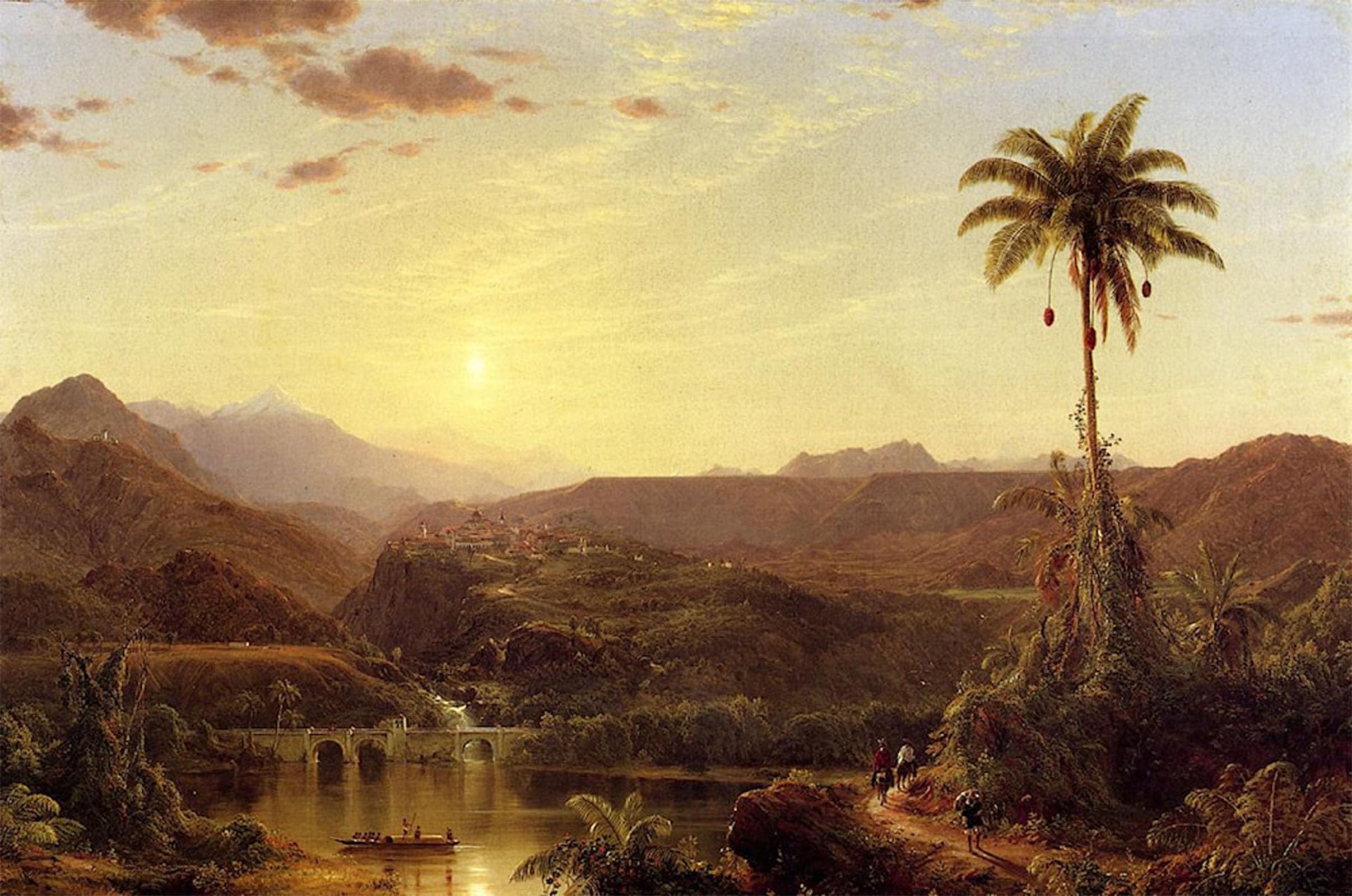 POSTERIIk Vintage Print Pop Art Landscape Artwork the Cordilleras: Sunrise by Frederic Edwin Church Art Prints for Office Home Decor 60x90cm