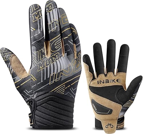 INBIKE Guantes transpirables de motocross para hombre, con protección de nudillos duros, pantalla táctil para motocicleta, deportes de motor,