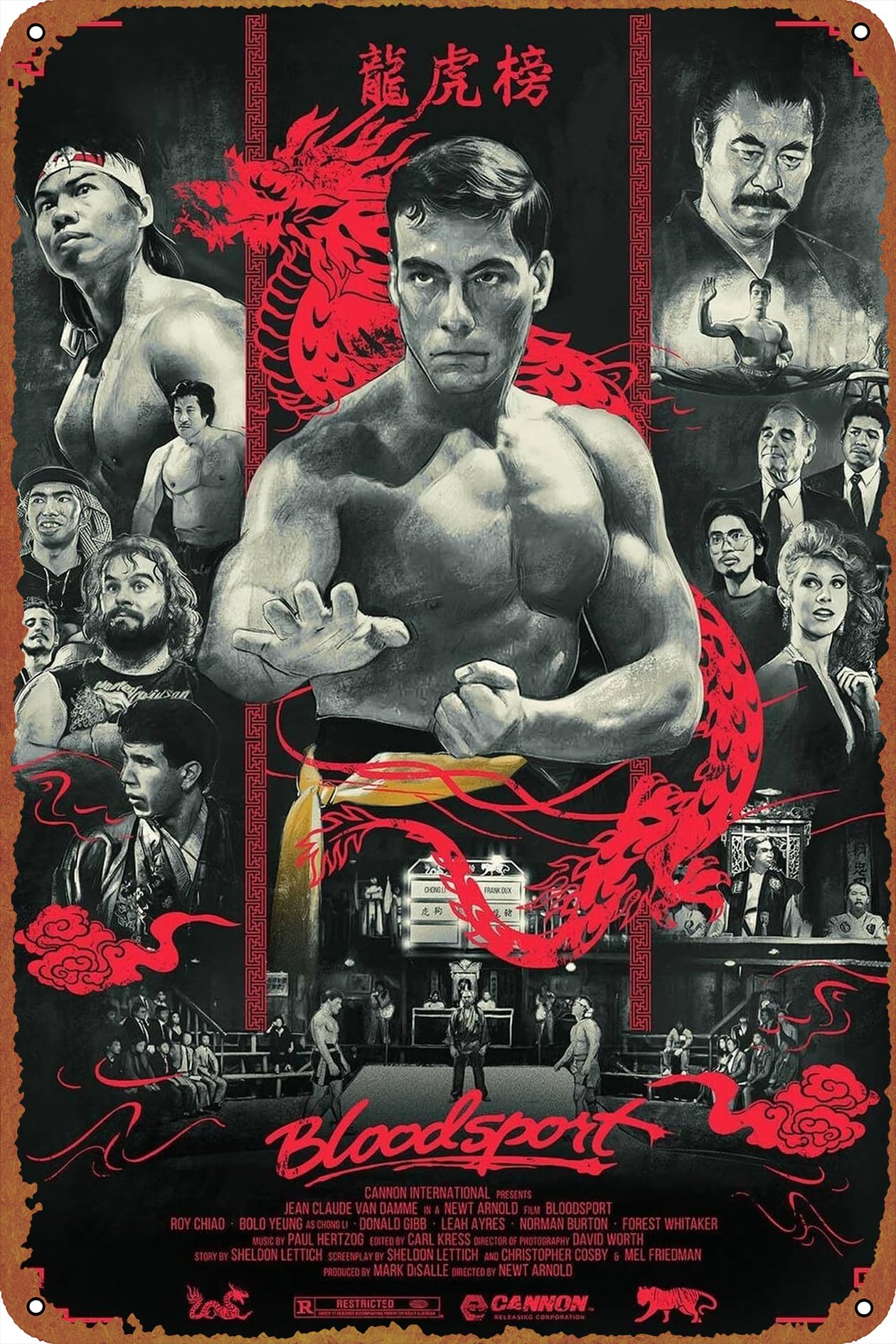 Amazon.co.jp: Bloodsport 1988 クラシック映画ポスター レトロメタル
