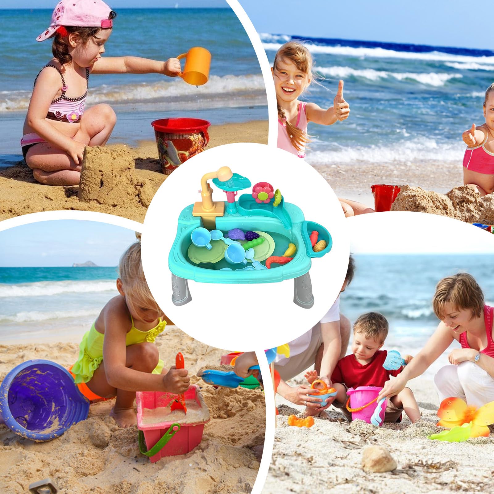 Fregadero de Juego con Agua Corriente,Juego de Imitación Lavavajillas para | de Imitación Lavavajillas para 3 Años y Más
