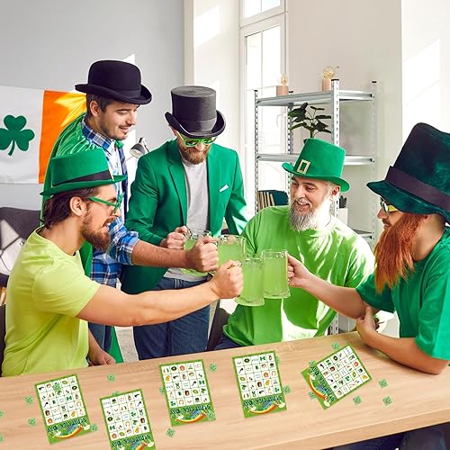 Miniatura 5 de St Patricks Day Bingo Game Cards for Kids 24 Players Saint Patricks Party Game for School Classroom Family Activities St Patricks Party Favors