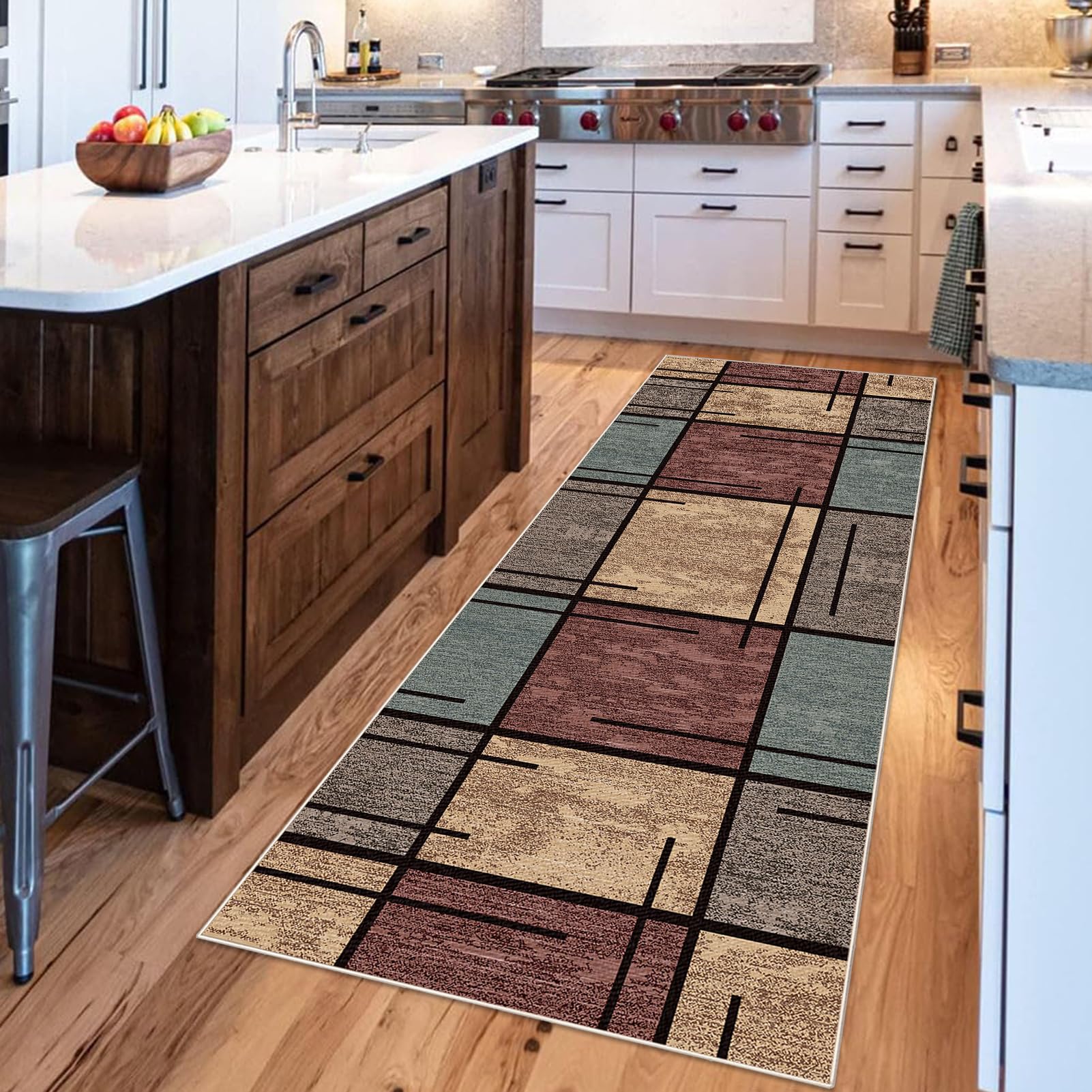 Teppich Läufer Flur Lang Kücheteppich Rutschfest Waschbar Modern 50 x 350 cm Teppichläufer Flur Schmutzfangmatte Küchenläufer Korridor Eingang Flurläufer Schlafzimmer Wohnzimmer Treppen Meterware