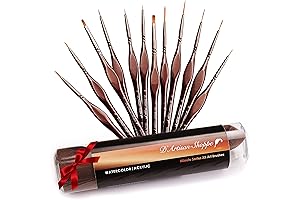 Detailed Miniature Painting Brushes Set - 12pc for Warhammer 40k Acrylic Painting