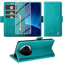 Case for Honor Magic 7 Lite, Magnetic Premium PU Leather Flip Case, Shockproof Wallet Flip Case Cover for Honor Magic 7 Lite 5G Case (Cyan)