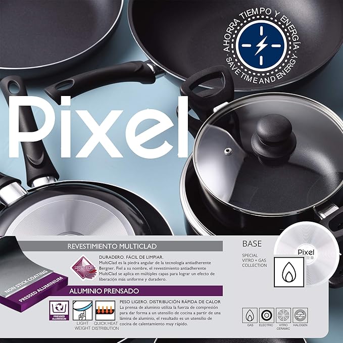 Set 9 Piezas Sartenes Cuchillos Utensilios Aluminio Acero Inoxidable miniatura 2