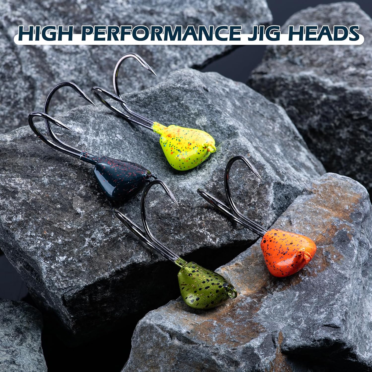 Goture 6/8Pcs Sheepshead Jig Head with Double 3X Nickel Hook & Box 2 Sizes | Lead Standup Style Jigheads, Multicolor Power Coat Bottom Sweeper Jig for Saltwater Sheepshead Tautog