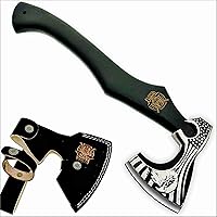 Vista 8 de SHINY CRAFTS -Hacha de camping Tomahawk Hacha barbuda vikinga hecha a mano con mango de madera de fresno, regalos vikingos para hombres con funda