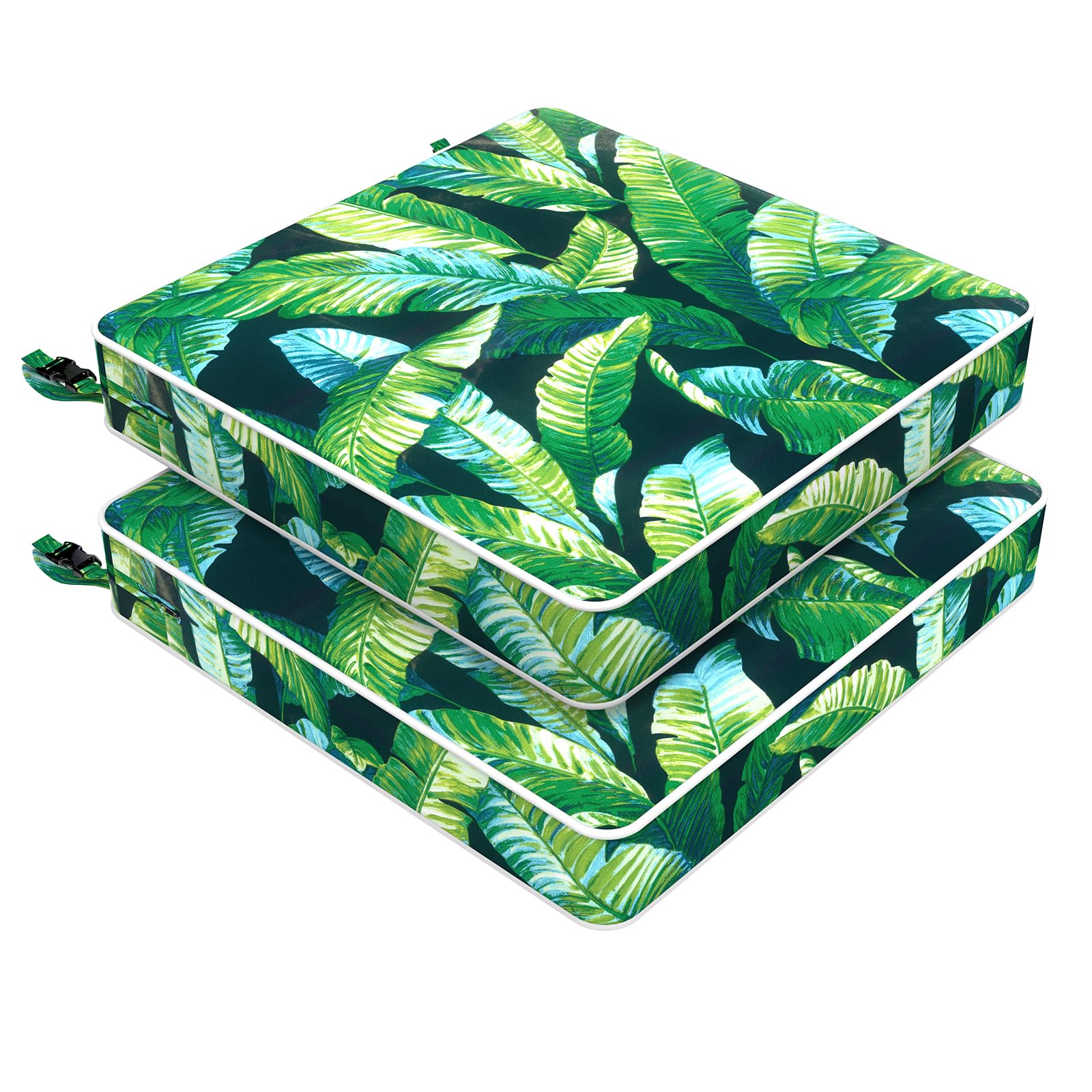 LVTXIII Patio Chair Cushions 19"x19"x3", Water-Repellent Outdoor Seat Cushions for Patio Furniture, Square Chair Pads with Ties for Home Garden