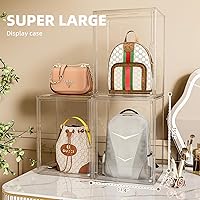 Vista 2 de Purse Storage Organizer for Closet 3 Packs Clear Handbag Storage Organizer Acrylic Display Case for Collectibles Stackable Bag Organizer with