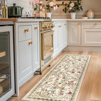 JINCHAN Floral Washable Runner Rug 2x6 Vintage Hallway Entryway Area Rug