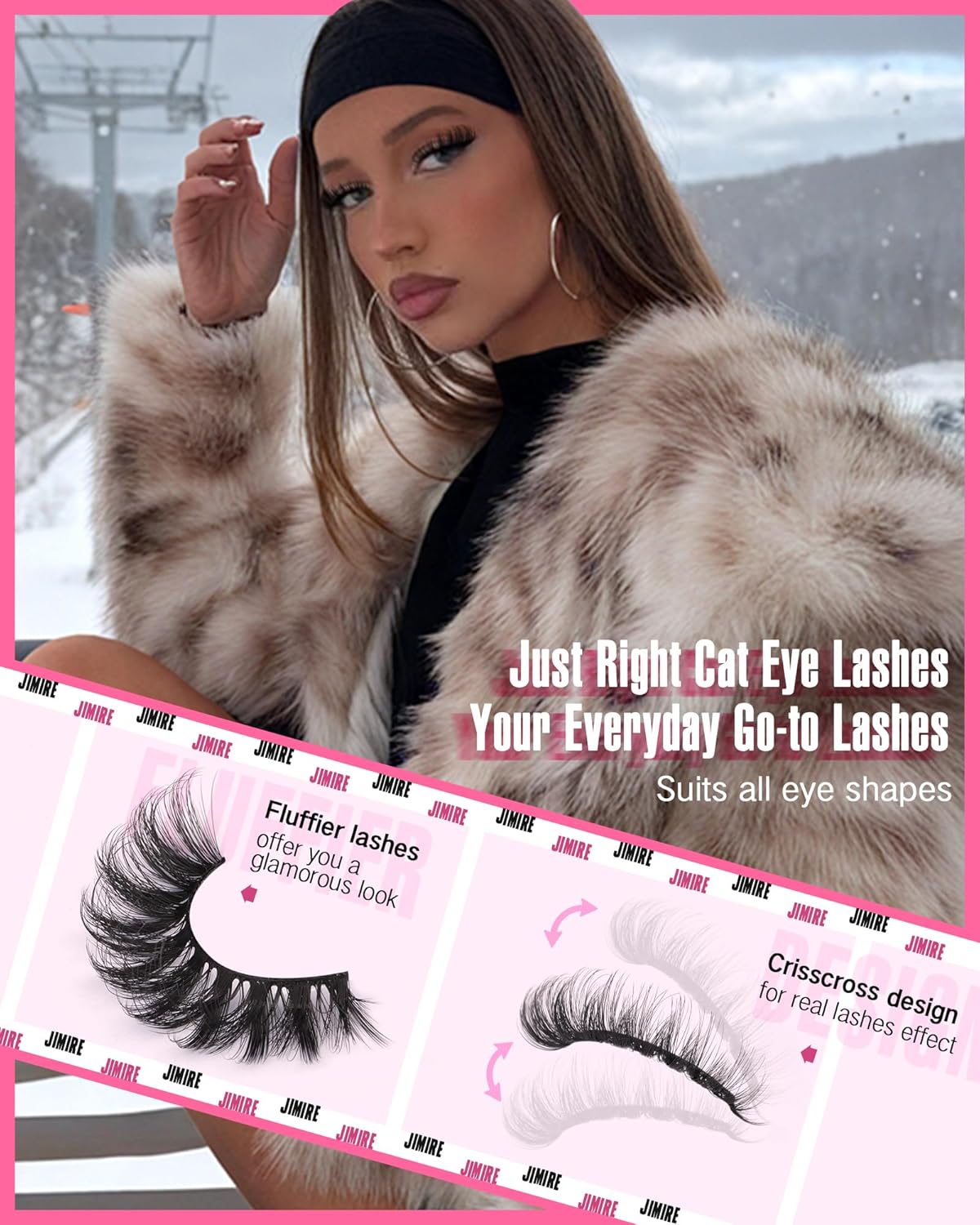 Mink Lashes Wispy Cat Eye Lashes Full 6D Volume False Eyelashes