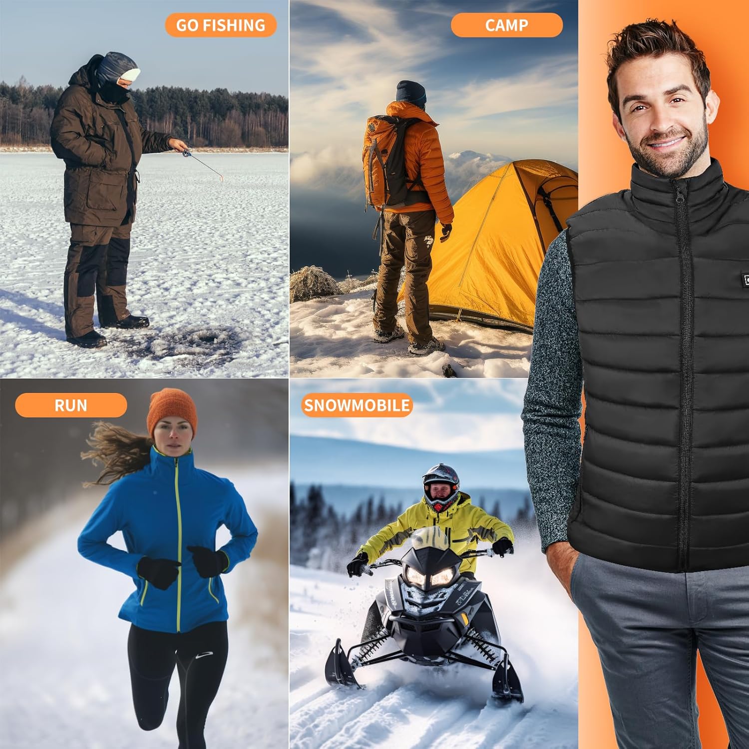 bellaciao Heated Vest Gift for Men Women 5v 2a USB Charging Heating Vest for Men Women not included battery