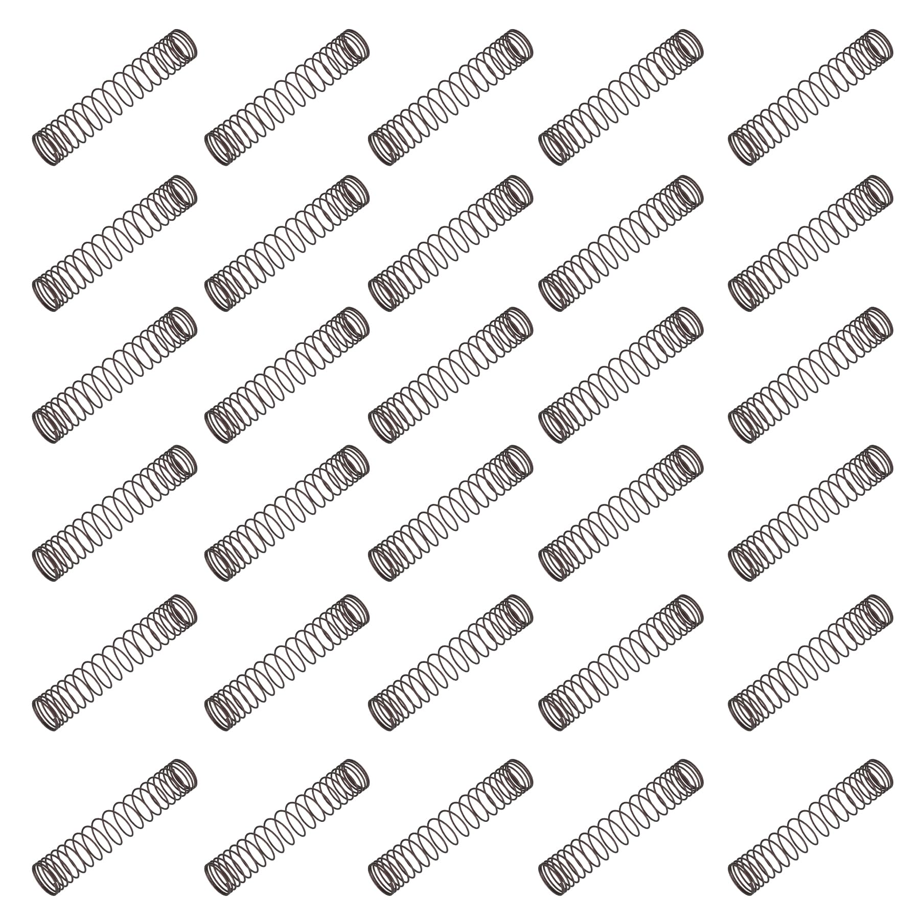 Focmkeas 30 Pcs Compression Spring,Mini Spring Steel Springs,Wire Dia 0.012",OD 0.12",Free Length 0.59",Compression Tiny Wire for Toy Piano Electrical
