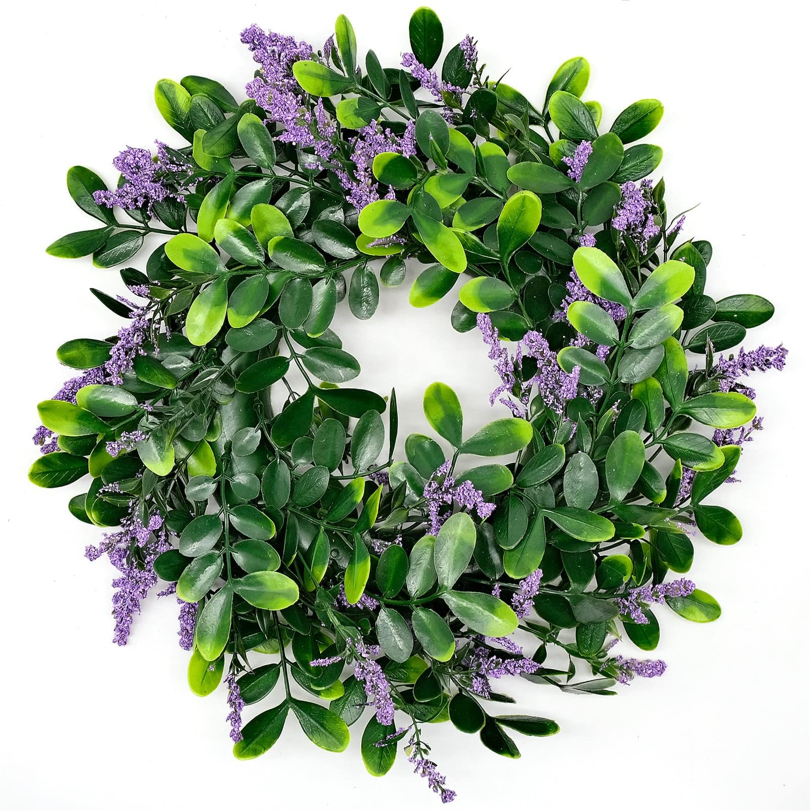 Artificial Wreath Front Door Garland Welcome Door Sign Wreath Decor Fake Flower Wreath Hanging Lavender wreath for Garden Fence Wedding Decoration
