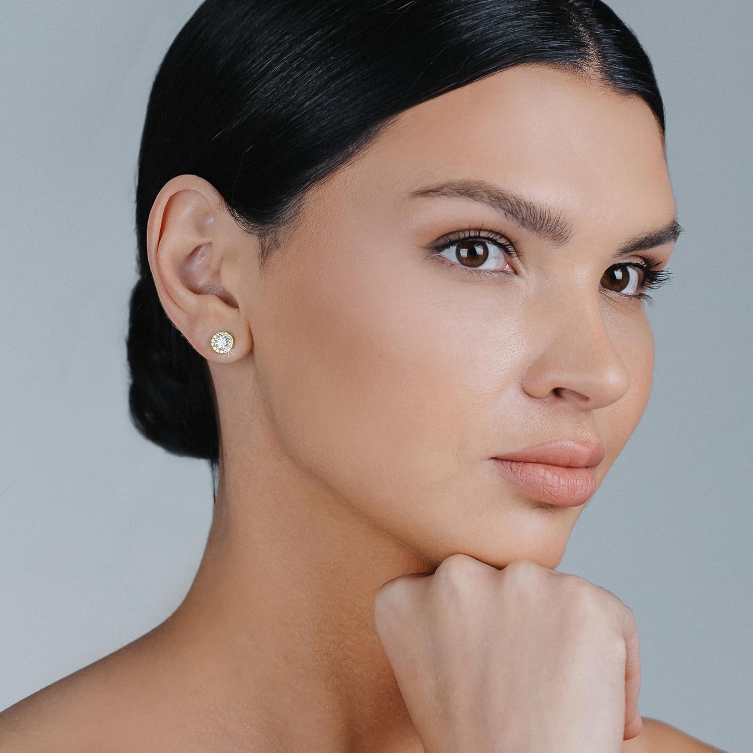 Moissanite Earrings for Women – GRA Certified Diamond Alternative Studs – 14K Gold Plated Hypoallergenic Durable Sparkle Jewelry Gift for Wife Mom Girlfriend Anniversary Wedding Birthday - Image 3