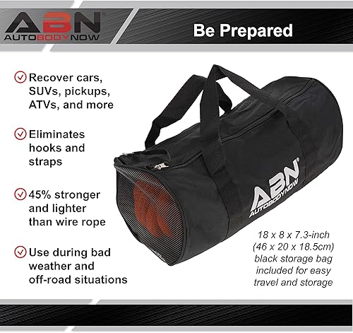 Miniatura 3 de ABN Cuerda cinética de recuperación de 3/4 pulgadas x 20 pies, cuerda cinética para equipo de recuperación todoterreno con una resistencia a la
