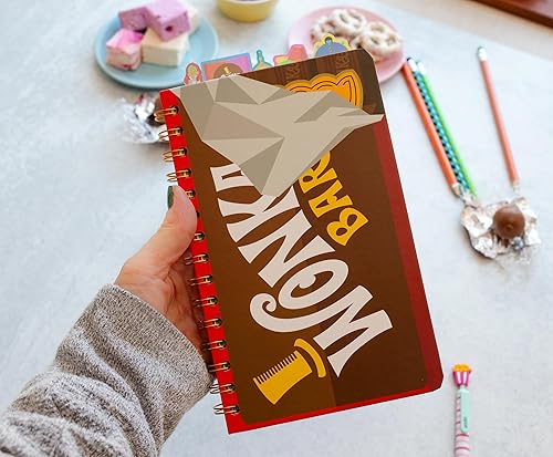 Miniatura 5 de Willy Wonka - Cuaderno espiral de 5 pestañas con 75 hojas, diario de bloc de notas, papel de papelería, 5 x 8 pulgadas