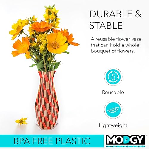 Miniatura 3 de MODGY Florero extensible de plástico decorativo moderno para centros de mesa de flores, decoración de mesa de comedor, sala de estar, baño, oficina,