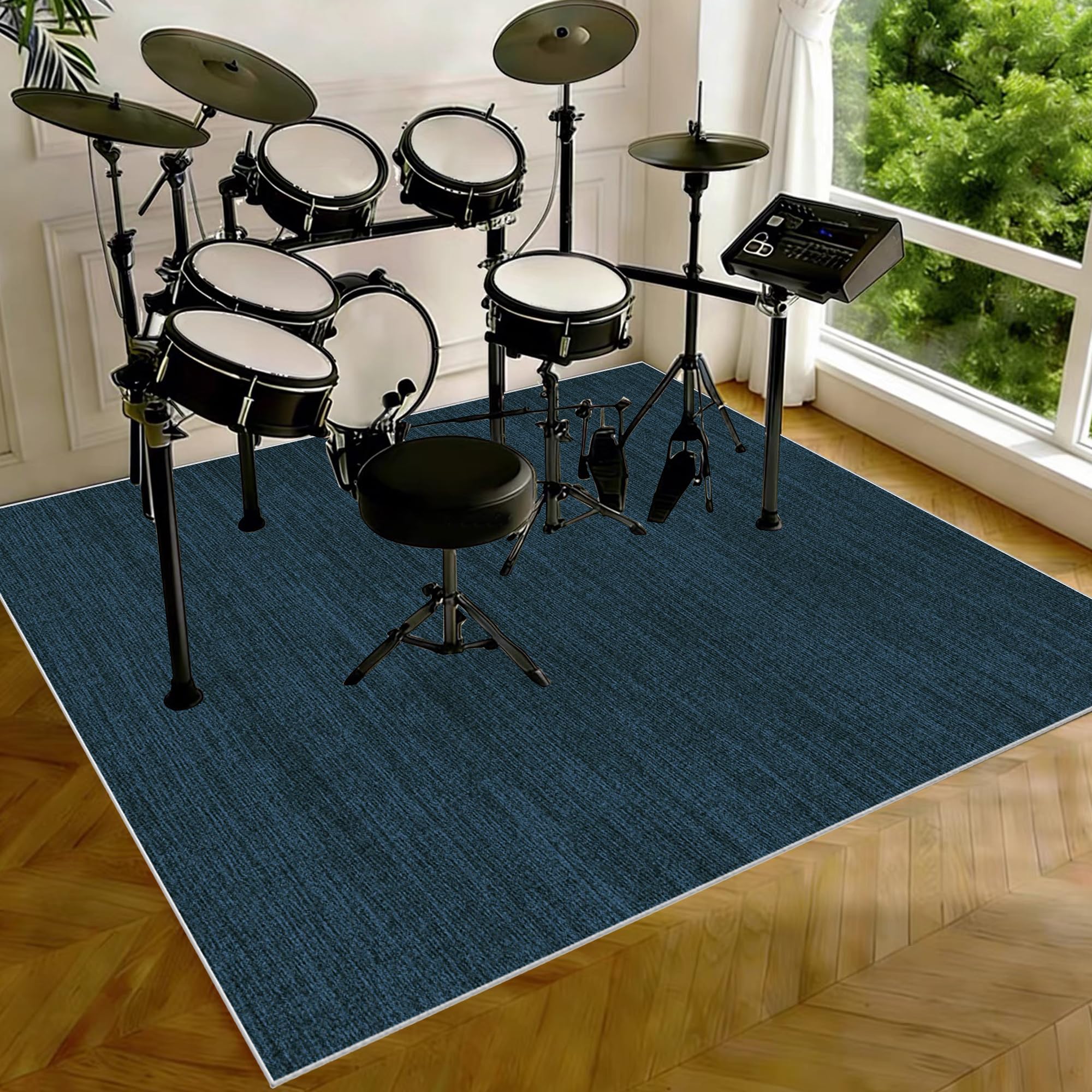 Dywanik perkusyjny, antypoślizgowy, z izolacją akustyczną, mata do perkusji, profesjonalna mata do perkusji, mata antywibracyjna, 150 x 120 cm