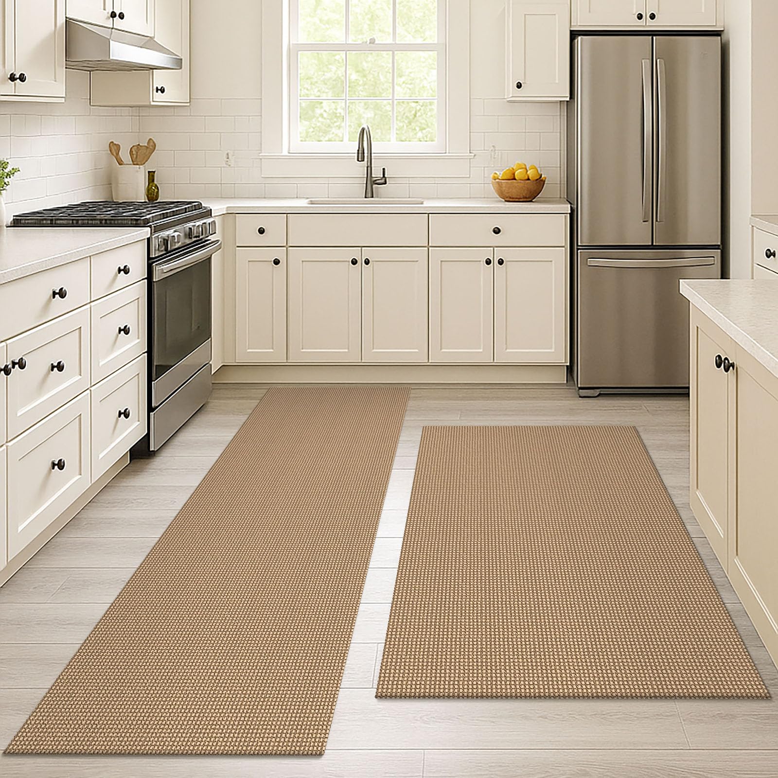 EARTHALL Area Rug Runner Sets 2x6 and 3x5 Ft Washable Kitchen Mats for Floor Non Slip Rubber Backed Entryway Rugs Braided Indoor Floor Carpet for