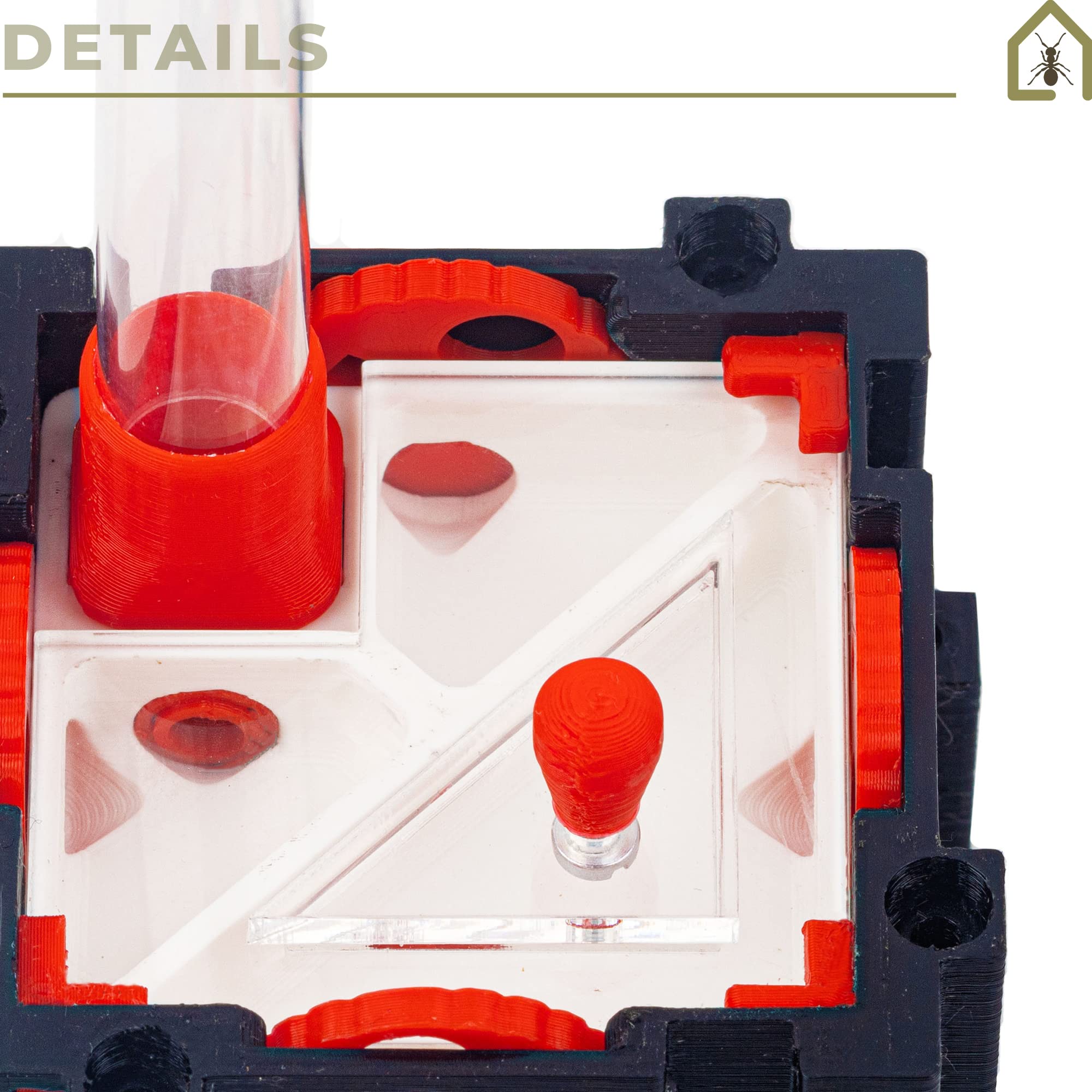 Anthouse.es - Hormigueros Modulares 3D - Modelo QBIK Fundación - Terrario Ampliable para Colonias de Hormigas - Hormiguero con Galerías Grandes - Hormiguero 3D con Sala de Forrajeo - 6,78x12,78x5 cm