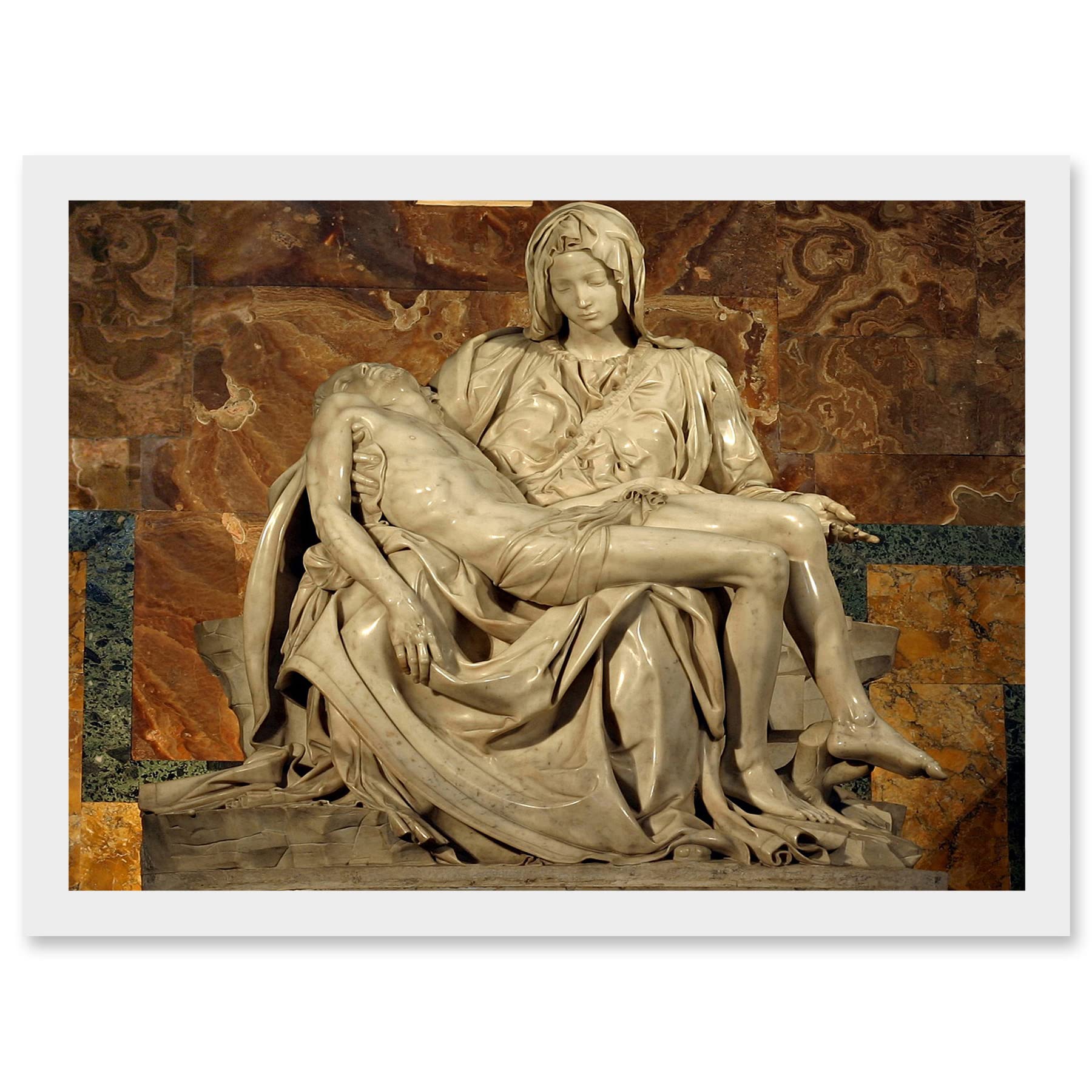 Michelangelo Pieta 1499 Painting A4 Framed Wall Art Print