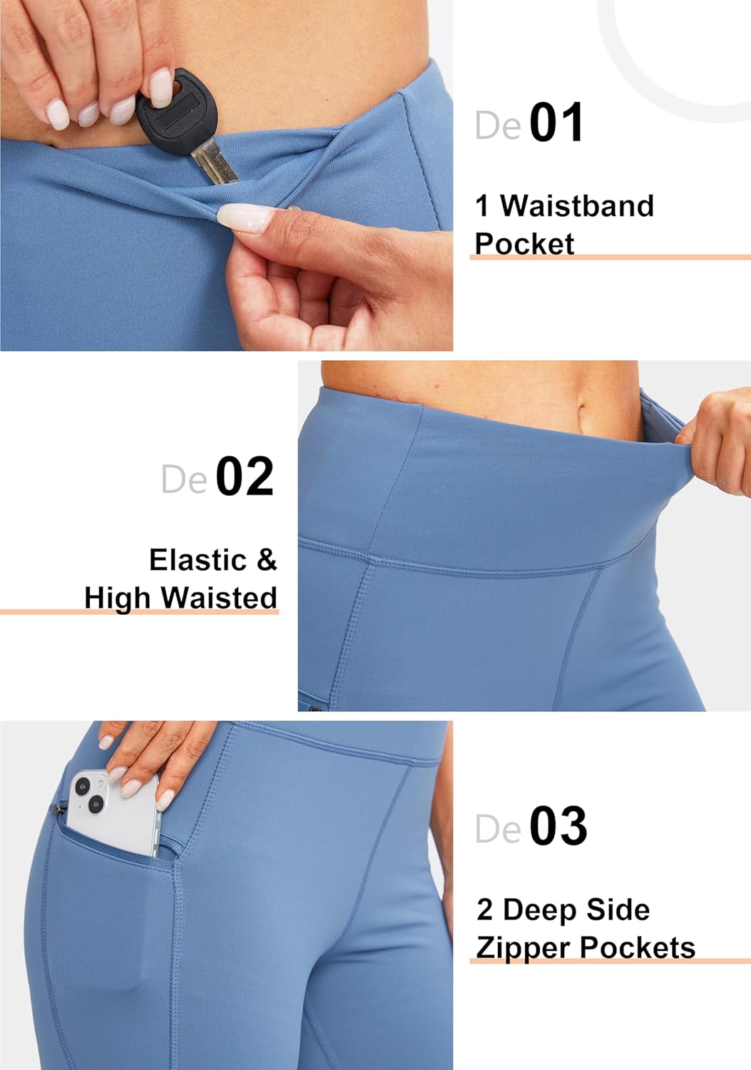 SANTINY Women's Fleece Lined Winter Leggings Water Resistant High Waisted Thermal Hiking Running Warm Pants Women Pockets - Image 5