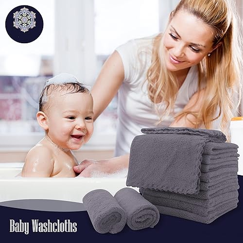 Miniatura 4 de Paquete de 16 paños para bebé, forro polar coral de lujo, extra absorbentes y suaves, para recién nacidos, bebés y niños pequeños, adecuados para