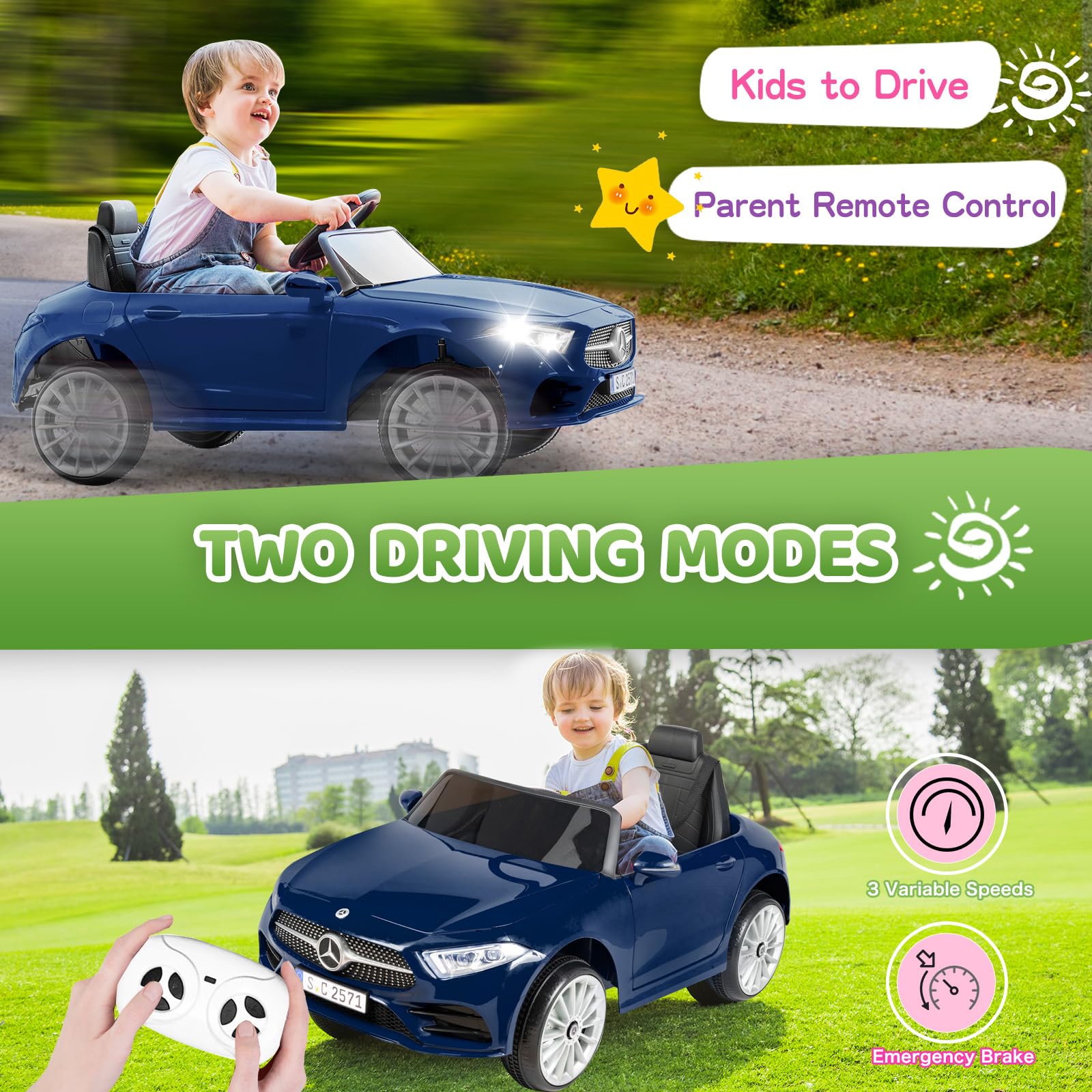 Amazon.co.jp: Skiicoo メルセデスベンツカー 子供用 12V 電動車 幼児