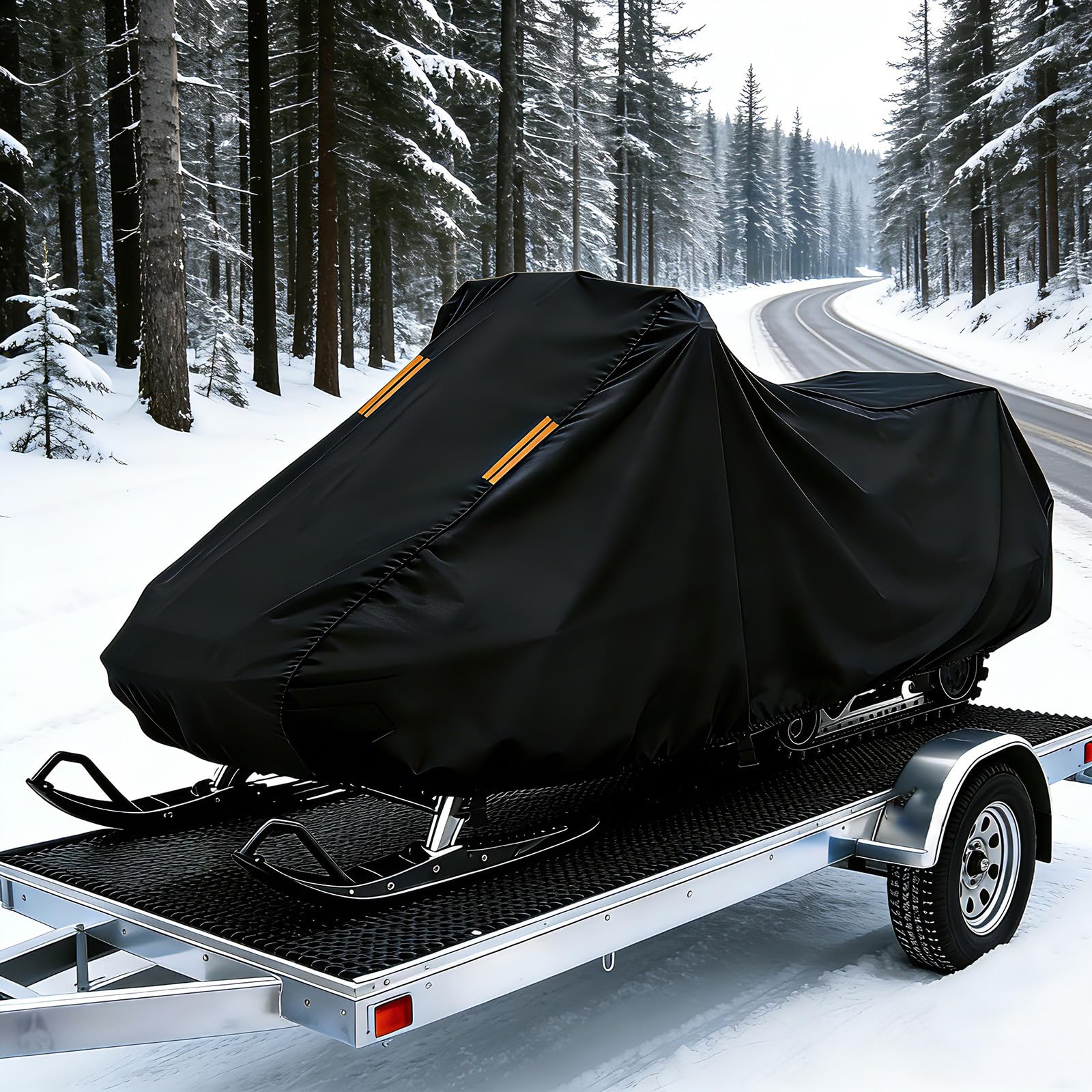 Copertura Motoslitta per Arctic Cat Bearcat WideTrack,Tessuto Oxford 300D per uso Invernale,Impermeabile e Resistente alla Polvere con Strisce Riflettenti