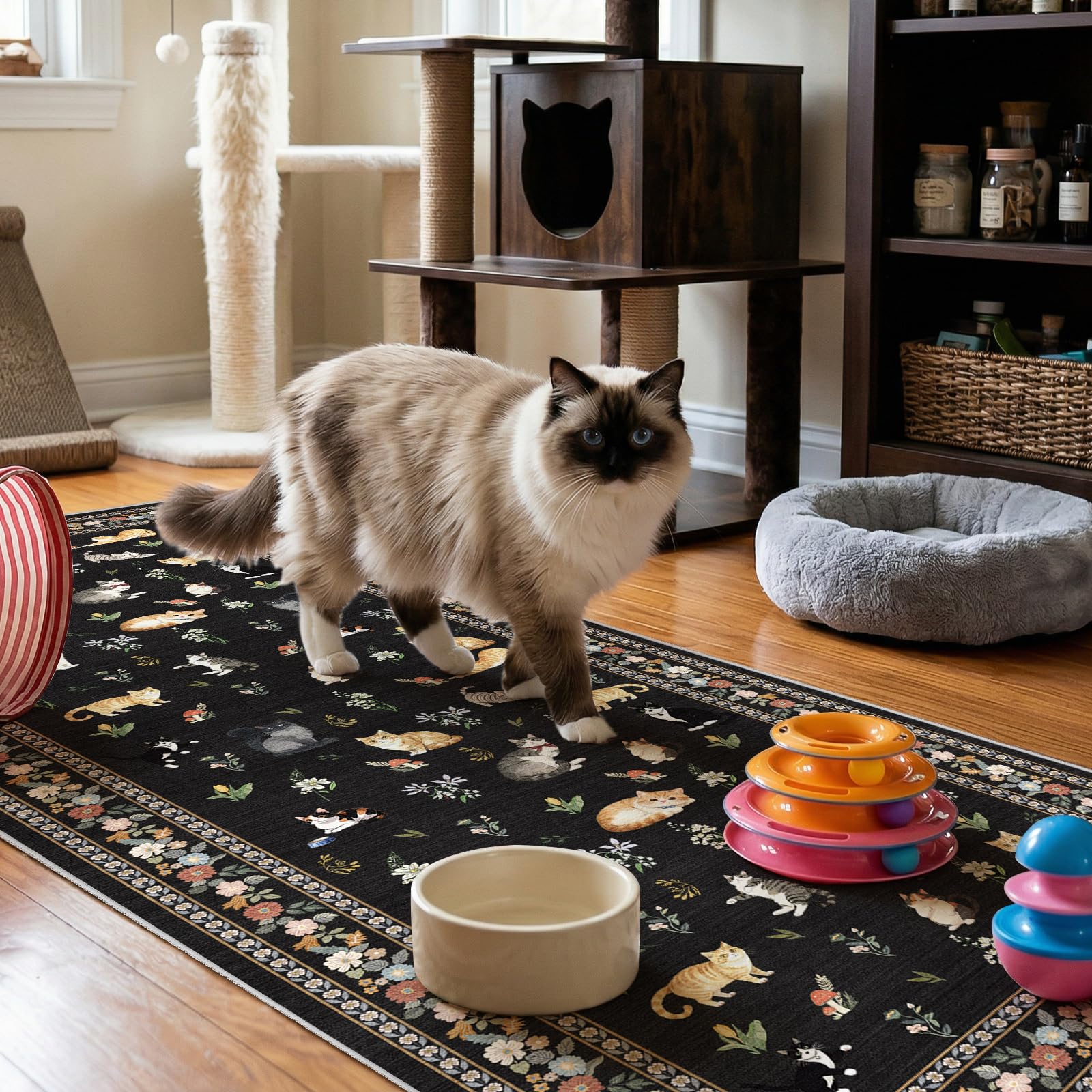 EISUROM Cat Print Runner Rug