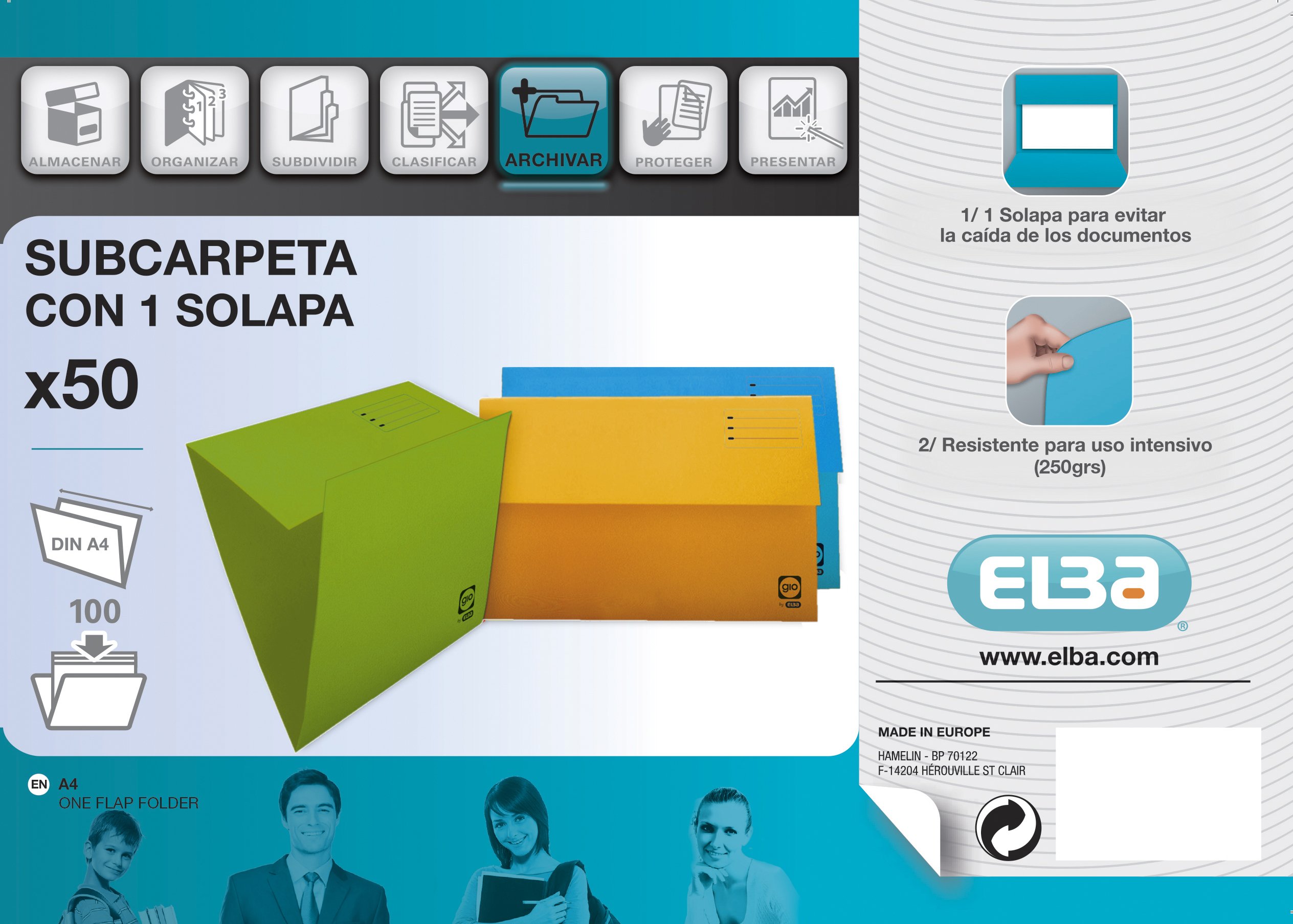 Exacompta Cod. 54563E - Raccoglitore Aquarel, copertina cartoncino