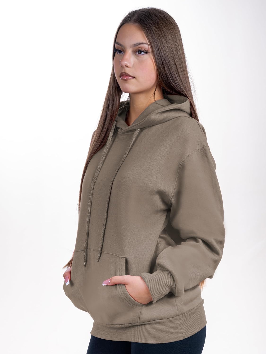 Oversized Pullover Hoodie for Women Soft Fleece Cotton Blend, Cozy Everyday Sweatshirt - Image 3