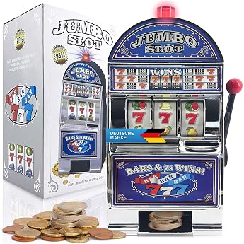 GOODS + GADGETS Single-Armed Bandit - Money Machine Slot Machine Gambling Machine with Casino Sound and Light Effects (Single A