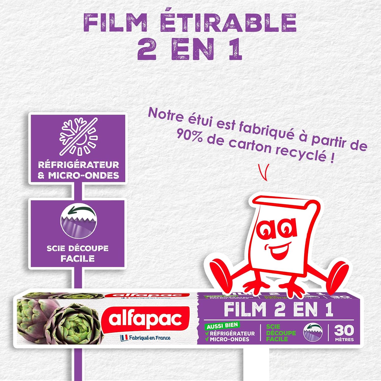 alfapac - Multi-Purpose Film 30 m - Fridge and Microwave - Made in France image 2
