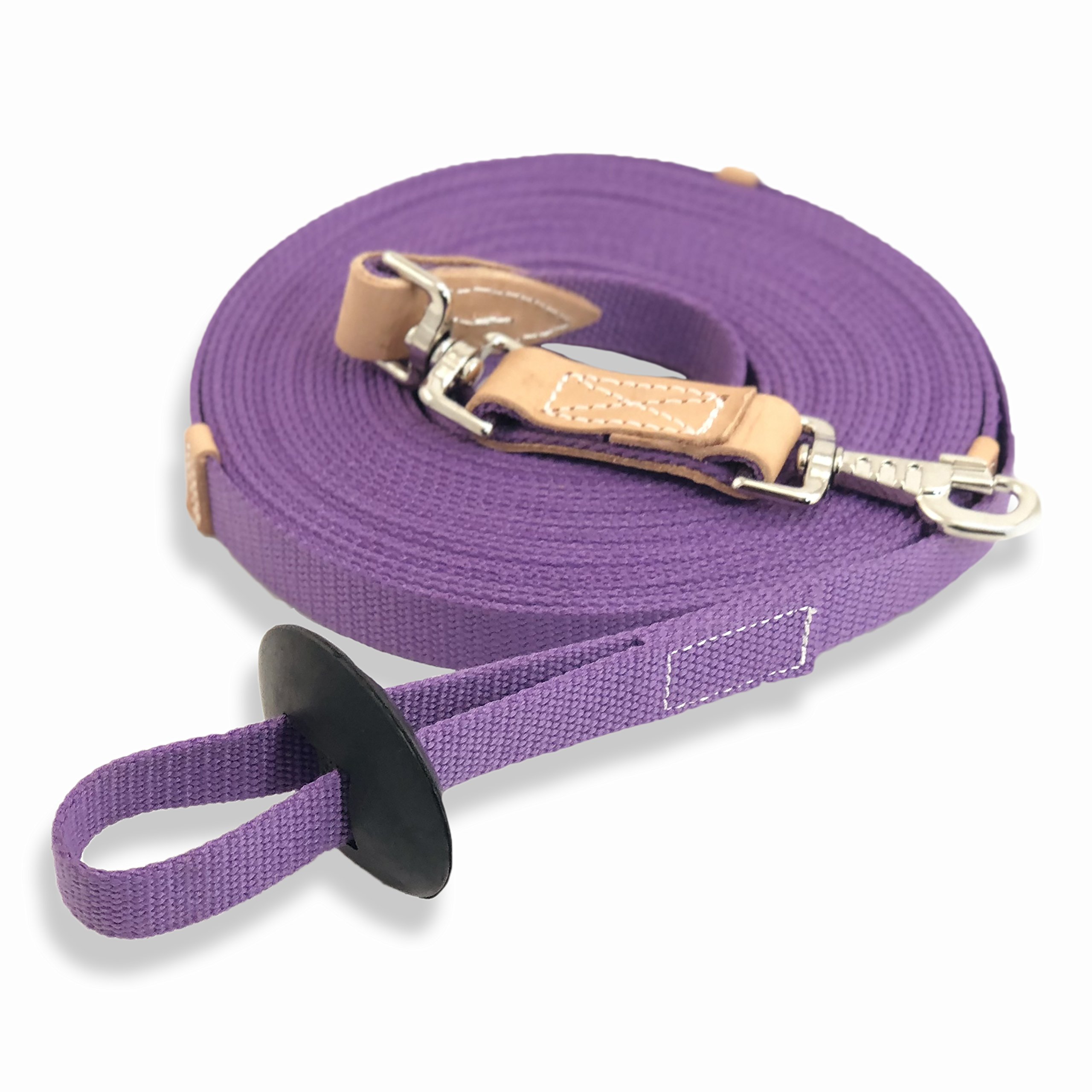 Southwest Equine - Almuerzo de algodón plano con cierre de perno y tope de goma, 89 cm, 35', Lavanda